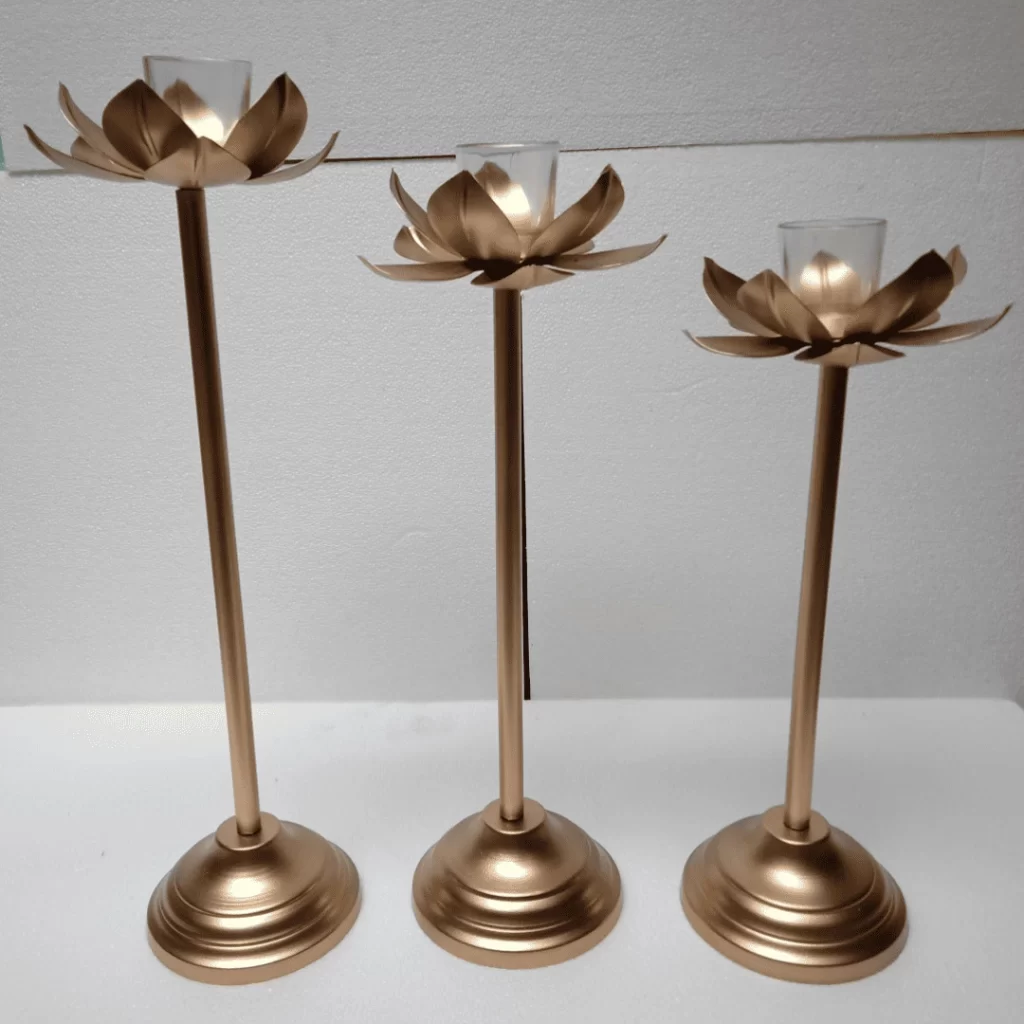 Vintage Look Brass Candle Holder for Decor
