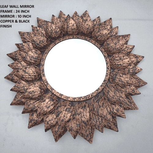 Luxury Gold Leaf Embellished Mirror Frame
