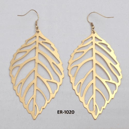 Floral Cut Brass Stud Earrings for Women