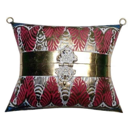 Intricately Designed Motif Metal Handbag for Traditional and Festive Occasions