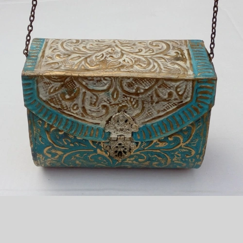 Floral Beaded Enamel Metal Handbag for Fusion and Festive Looks